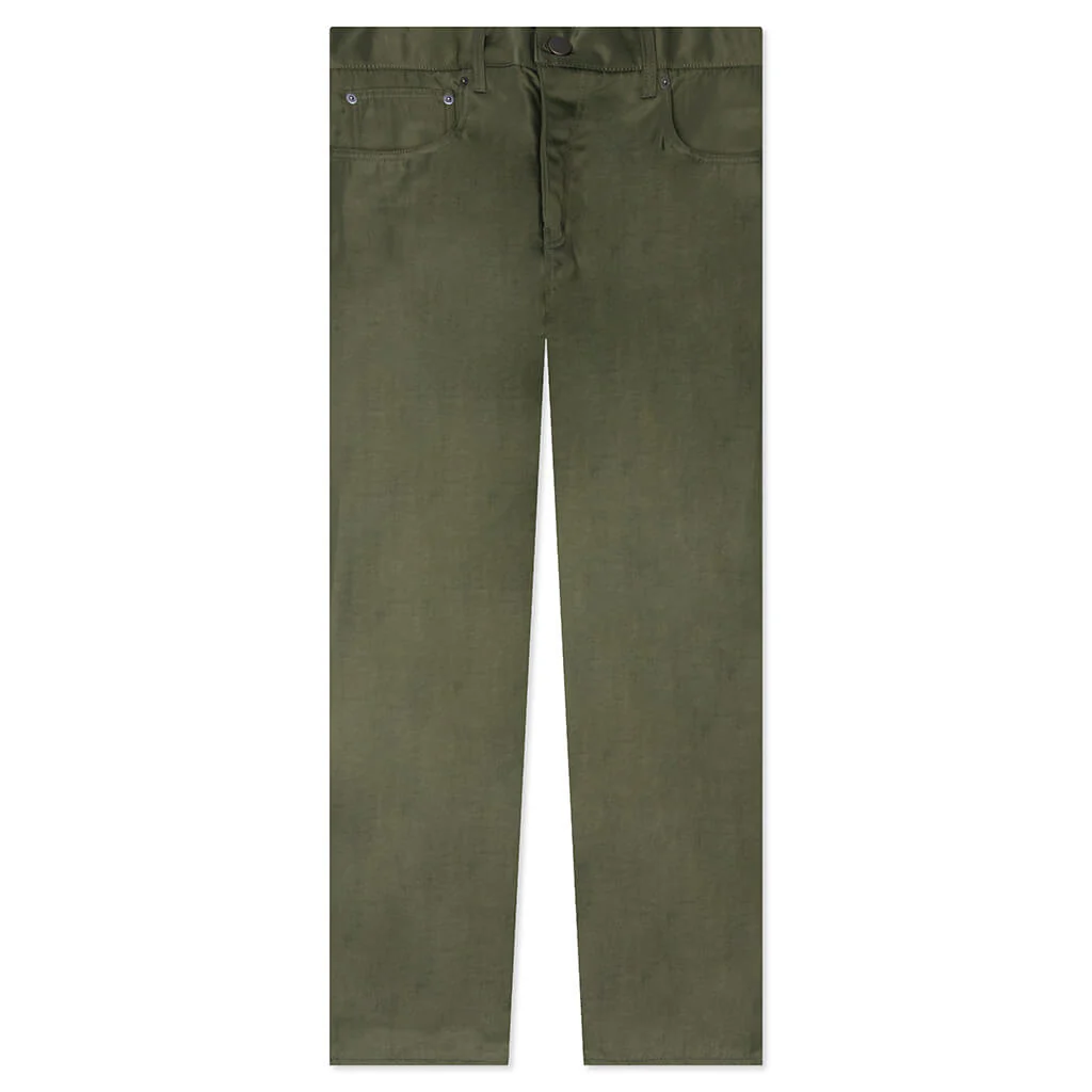 Textured Nylon 5-Pocket Pant - Military