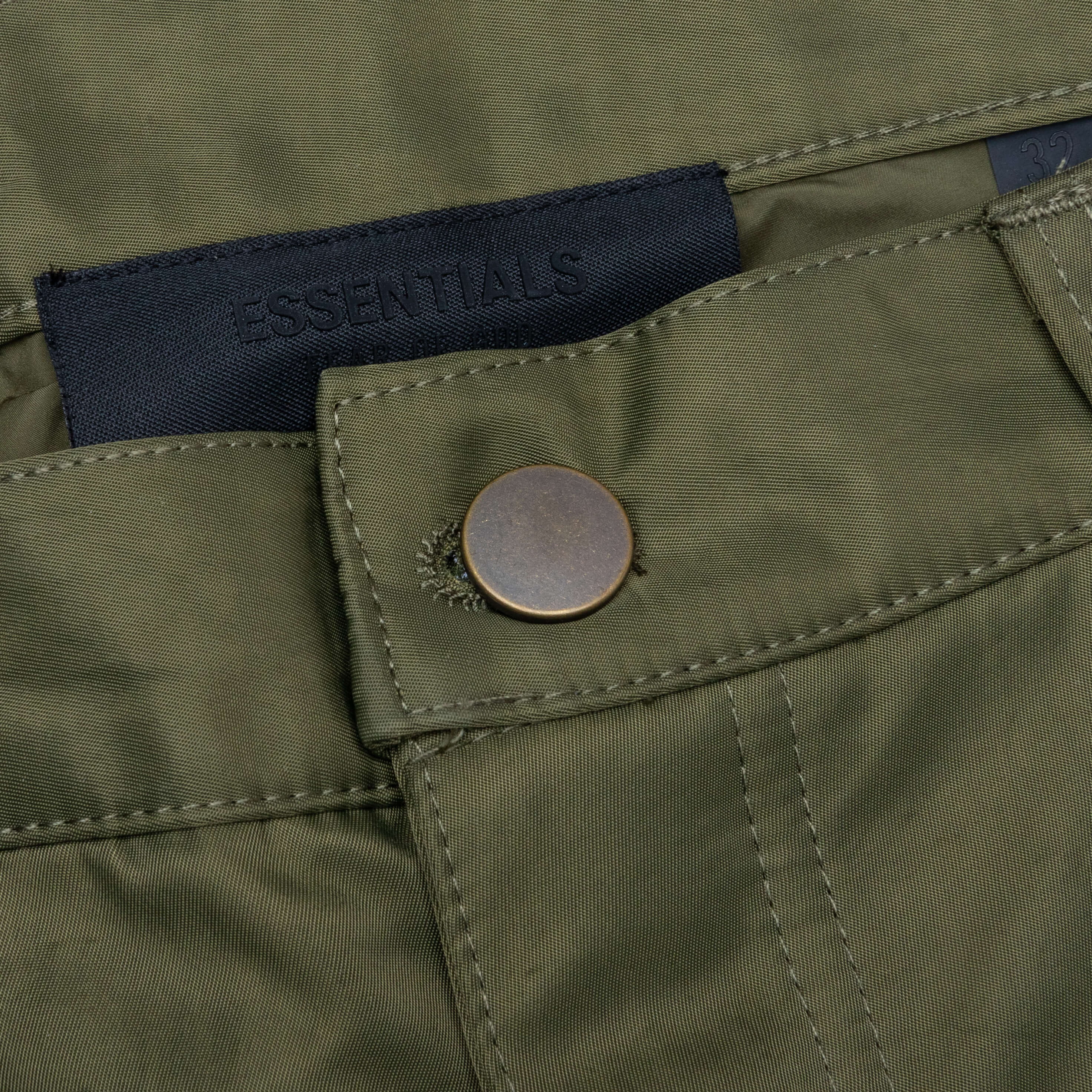 Textured Nylon 5-Pocket Pant - Military - Image 3