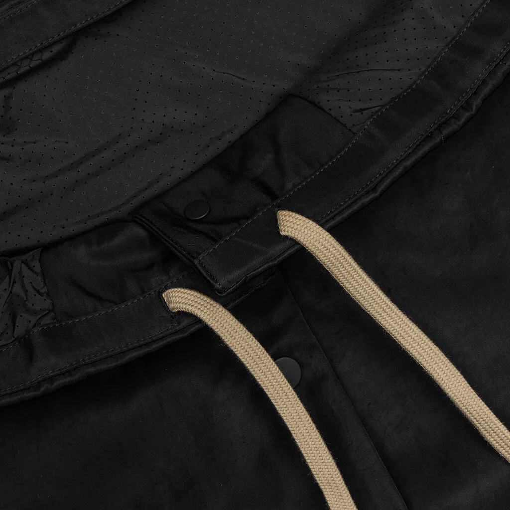 Textured Nylon Hooded Coaches Jacket - Black - Image 5
