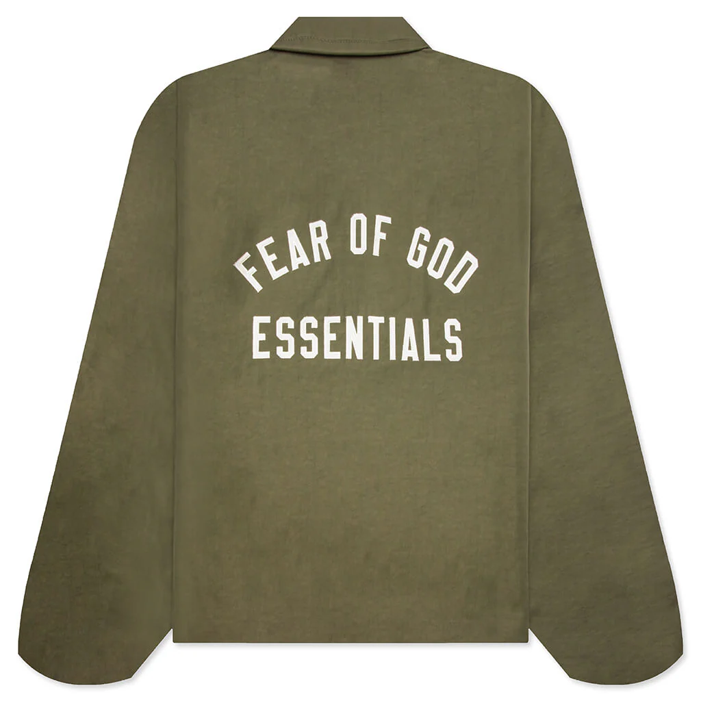 Textured Nylon Trucker Jacket - Military - Image 2