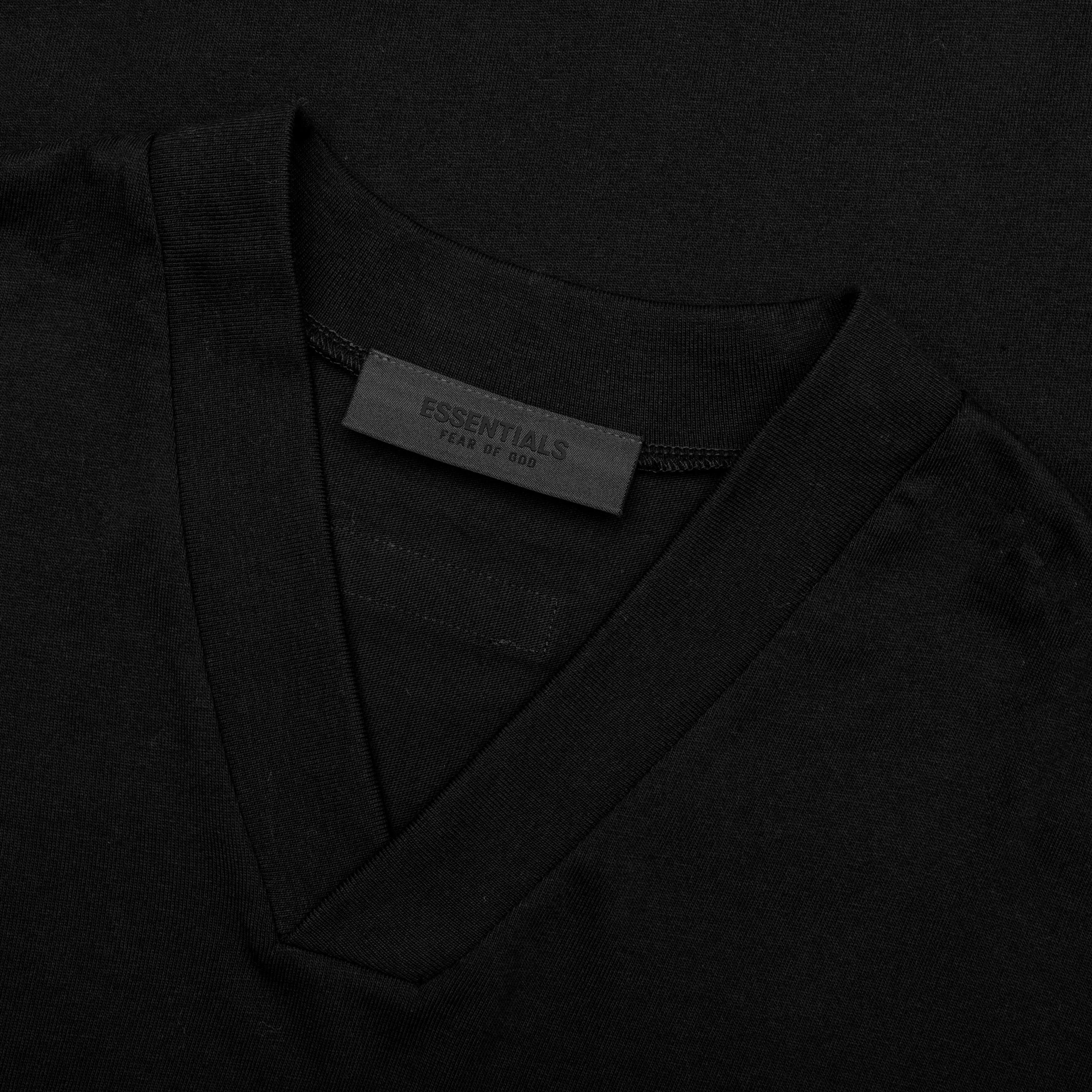 V-Neck T-Shirt - Jet Black - Image 3