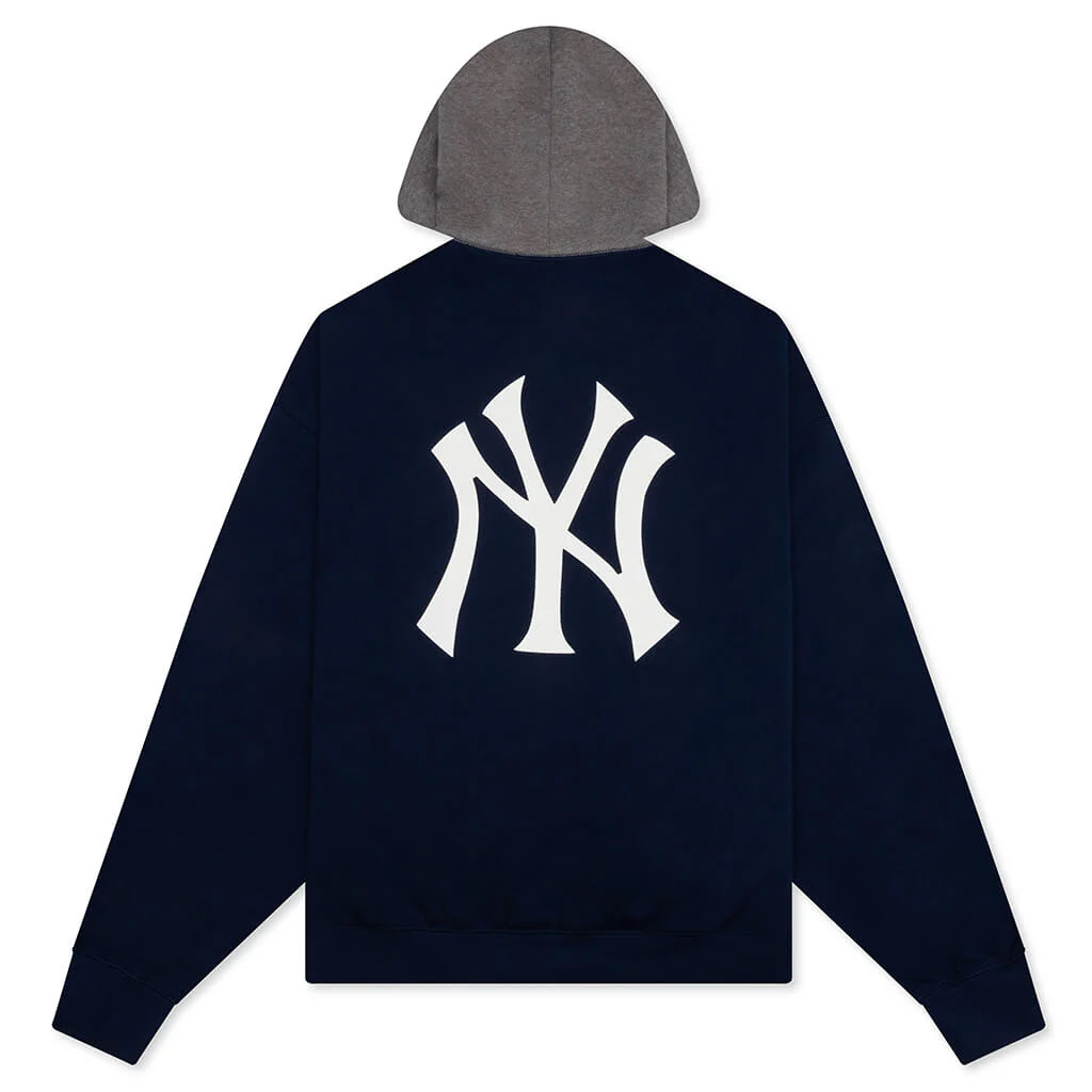 Fear of God Essentials x MLB Yankees Sport Hoodie - Midnight Navy/Homestead Heather - Image 2