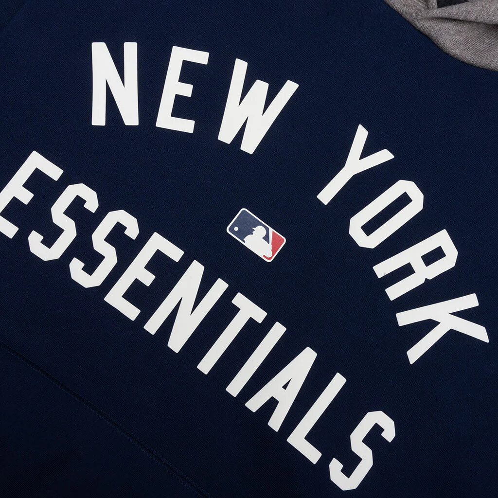 Fear of God Essentials x MLB Yankees Sport Hoodie - Midnight Navy/Homestead Heather - Image 3