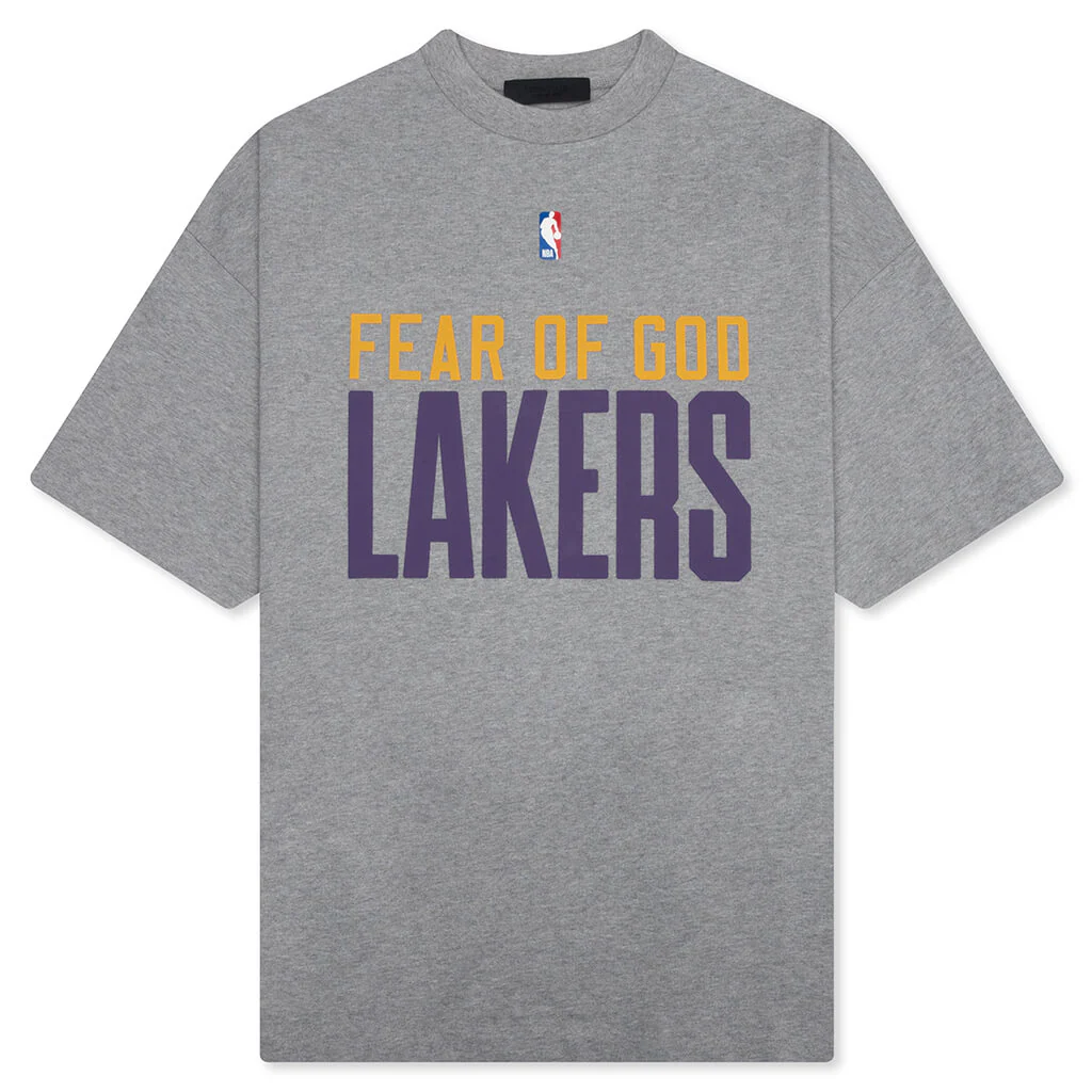 Fear of God Essentials x NBA Lakers 90's Tee - Concrete Heather