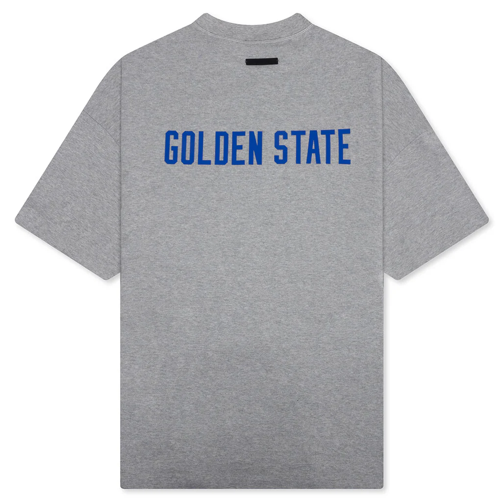 Fear of God Essentials x NBA Warriors 90's Tee - Concrete Heather - Image 2