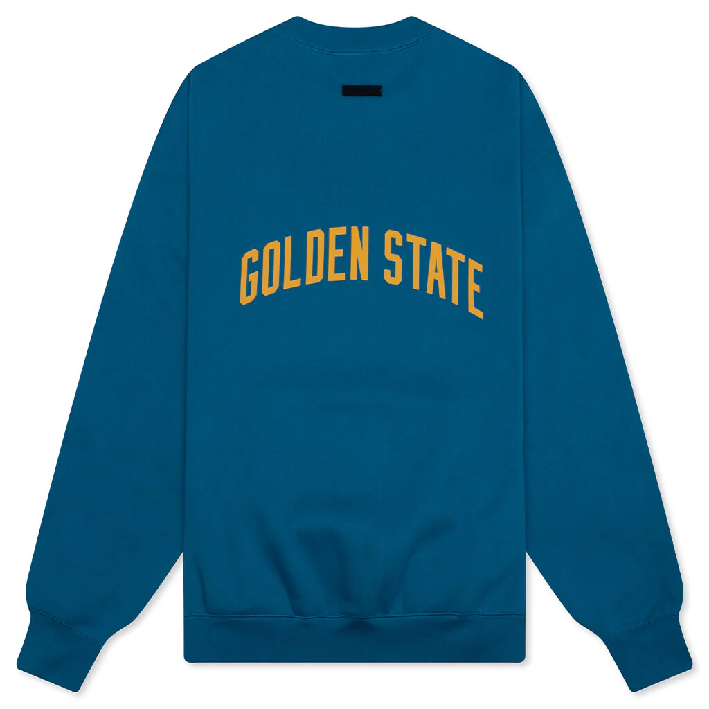 Fear of God Essentials x NBA Warriors Sport Crewneck - Blue Sapphire - Image 2