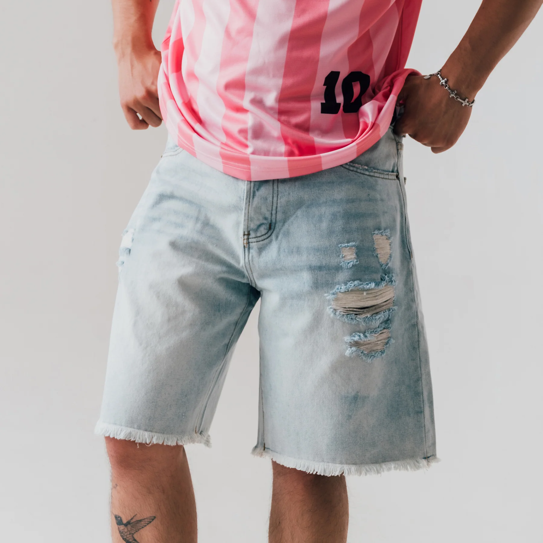 Berry Wide Denim Short - Vintage Light Blue - Image 8