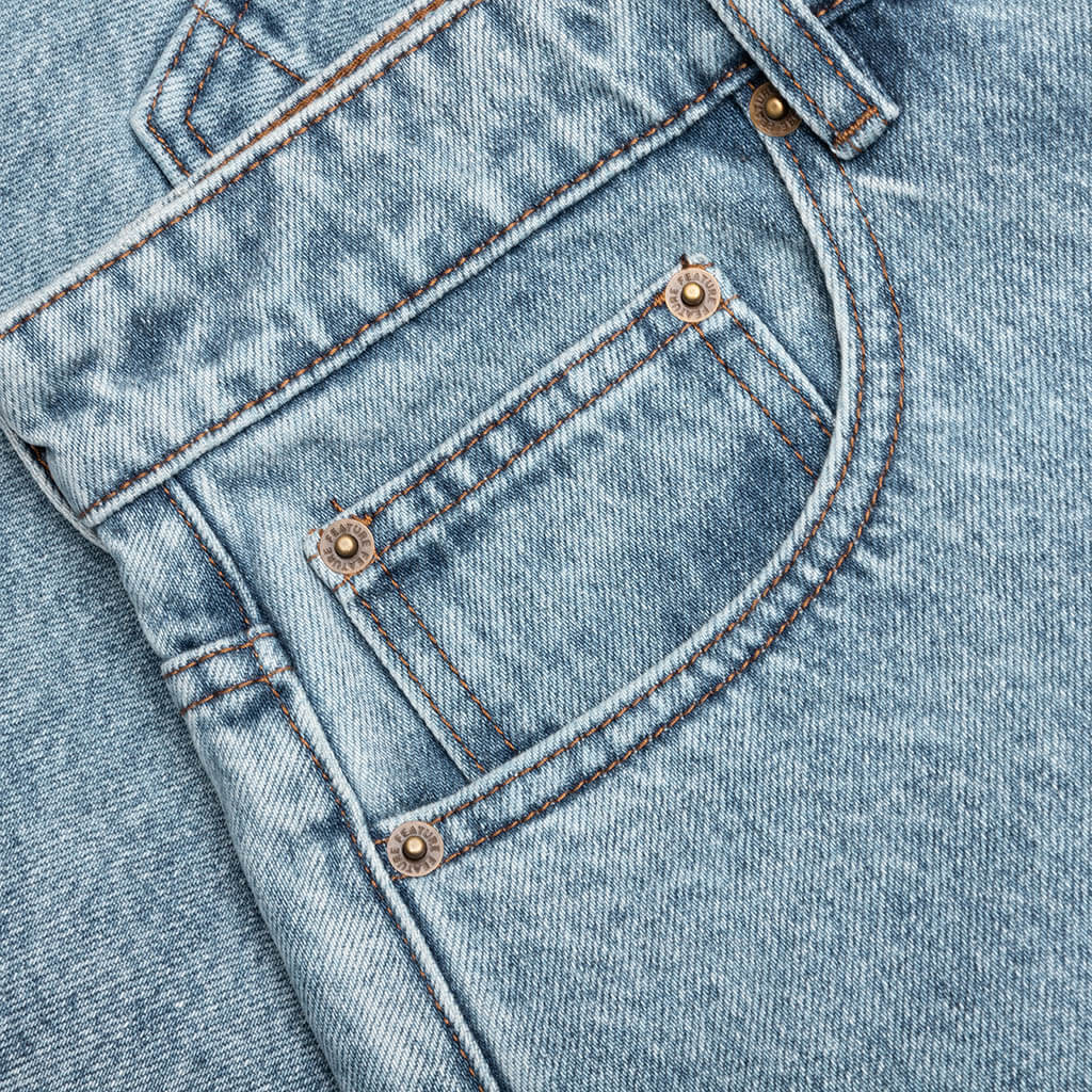 Berry Wide Denim Short - Washed Medium Blue - Image 4