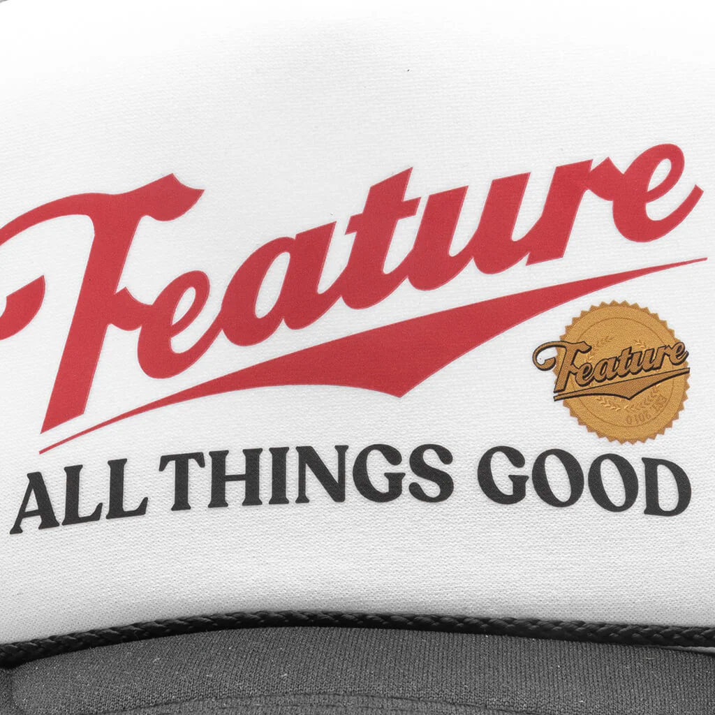 Draft Trucker Hat - Black/White - Image 2