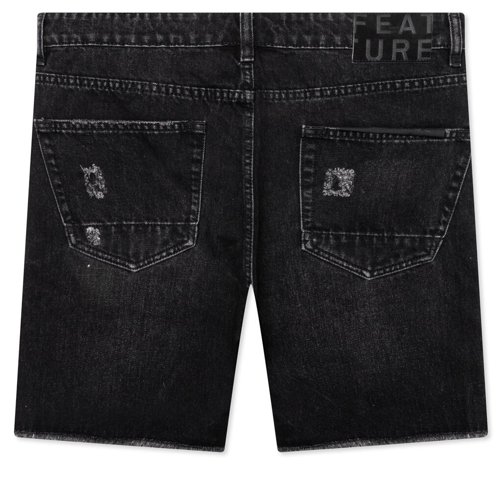 Ian Slim Denim Short - Vintage Black - Image 2