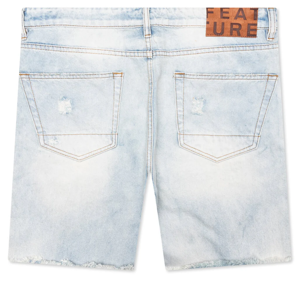 Ian Slim Denim Short - Vintage Light Blue - Image 2