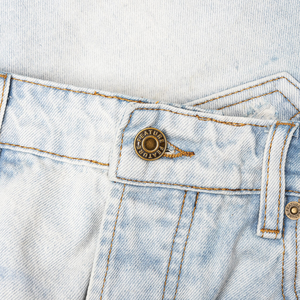 Ian Slim Denim Short - Vintage Light Blue - Image 3