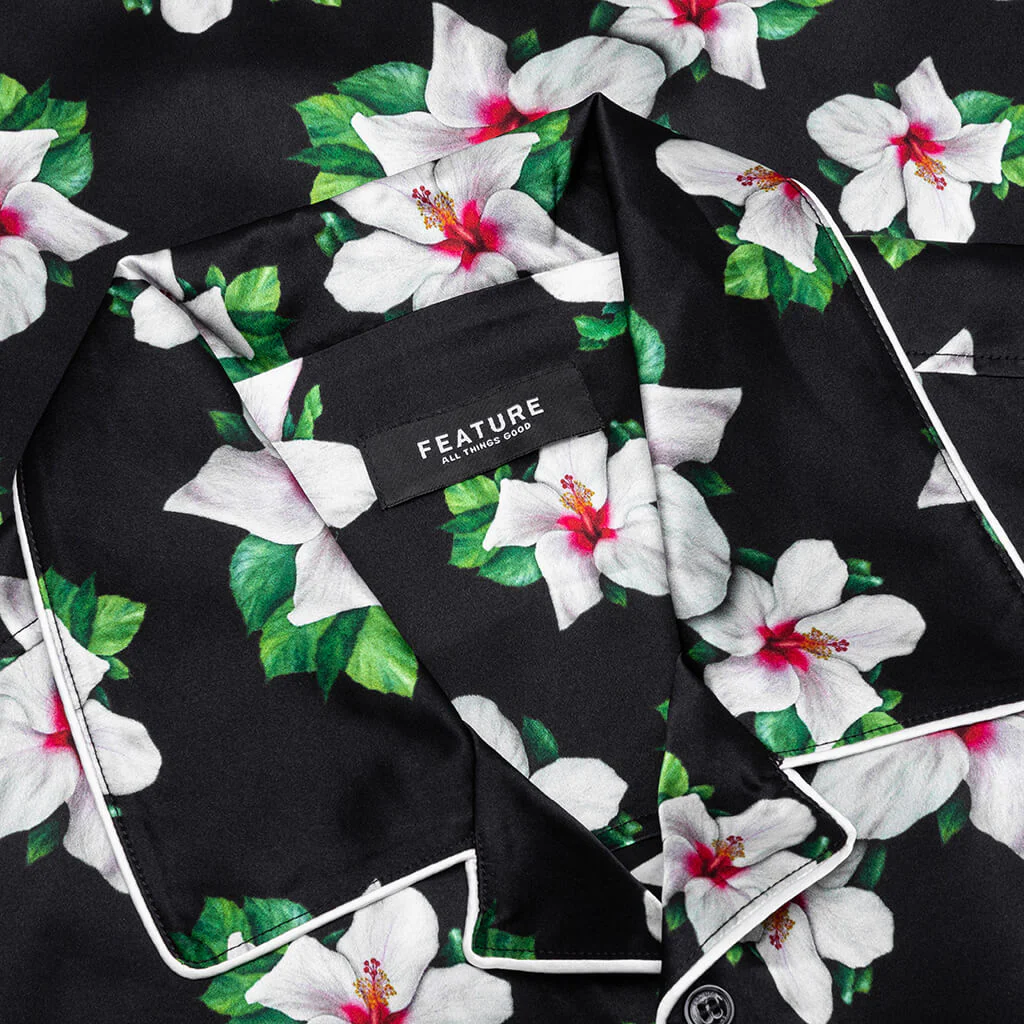 Howard Hawaiian Silk Shirt - Black - Image 3