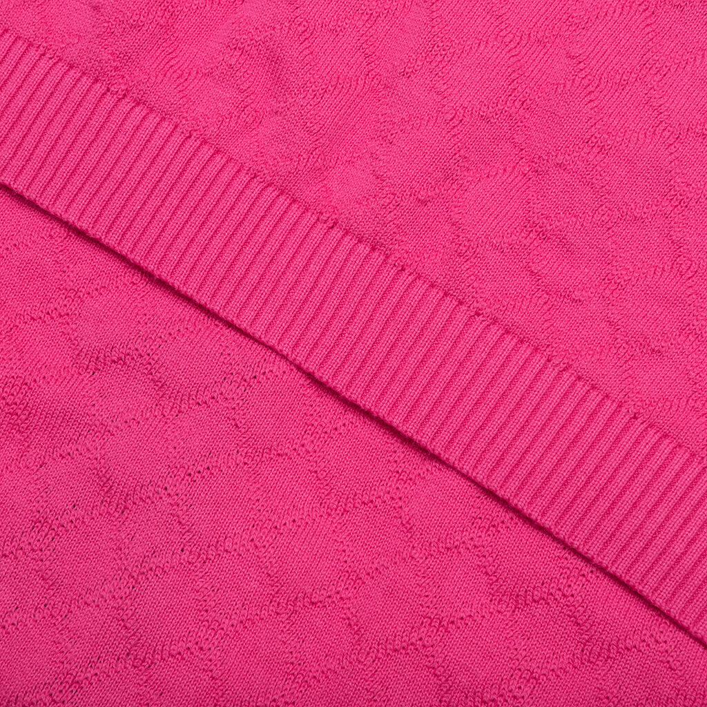 Hogan Pointelle Raglan Sleeve Sweater Polo - Coral - Image 6