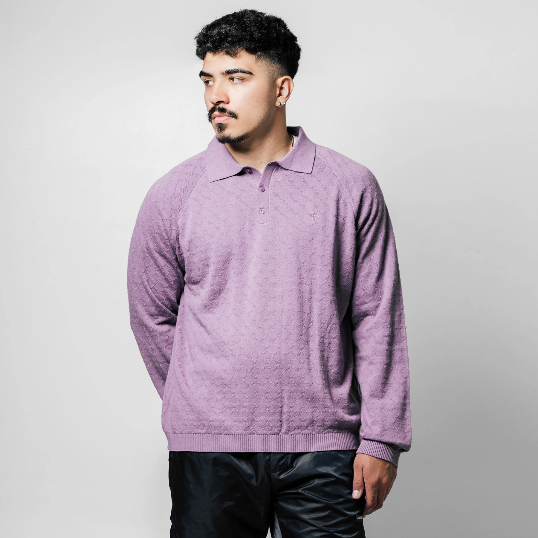 Hogan Pointelle Raglan Sleeve Sweater Polo - Coral - Image 8