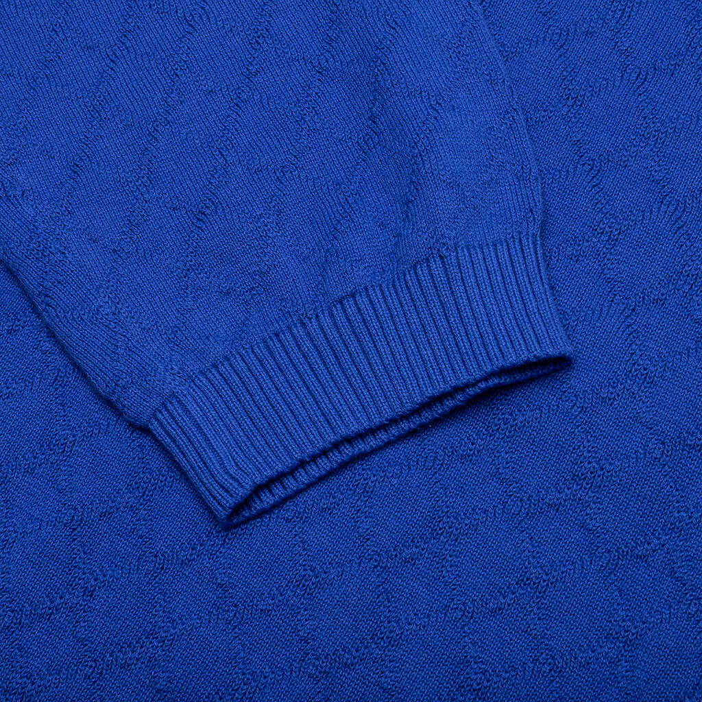 Hogan Pointelle Raglan Sleeve Sweater Polo - Indeevar Blue - Image 6
