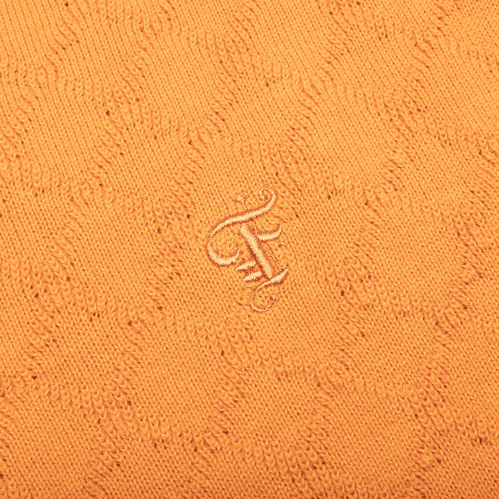 Hogan Pointelle Raglan Sleeve Sweater Polo - Jasper Orange - Image 4