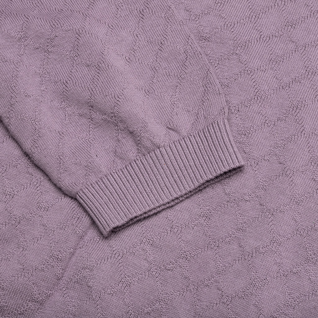 Hogan Pointelle Raglan Sleeve Sweater Polo - Mauve - Image 5