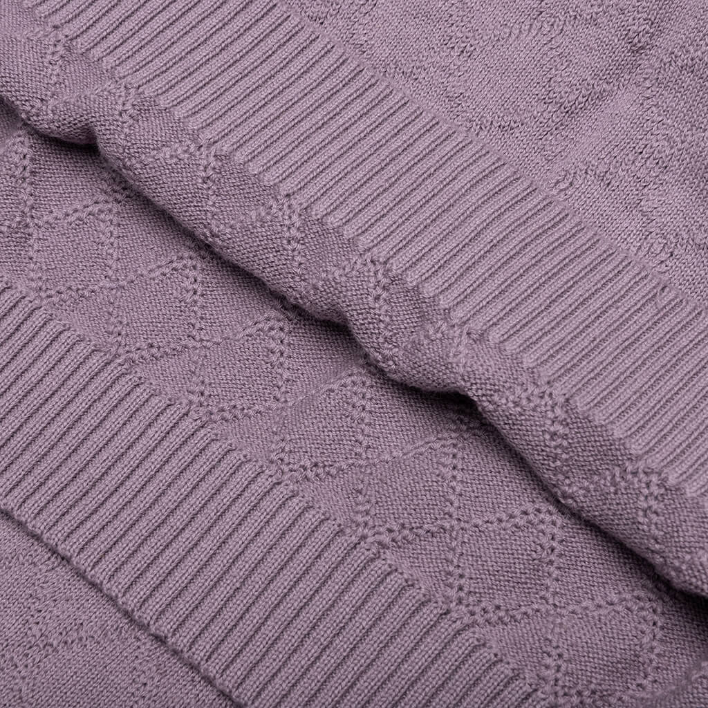 Hogan Pointelle Raglan Sleeve Sweater Polo - Mauve - Image 7