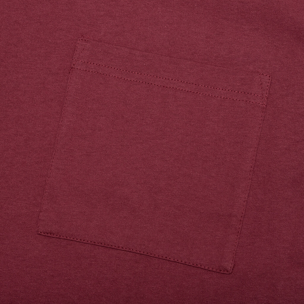 Jersey Braque Pocket Tee - Burgundy - Image 4