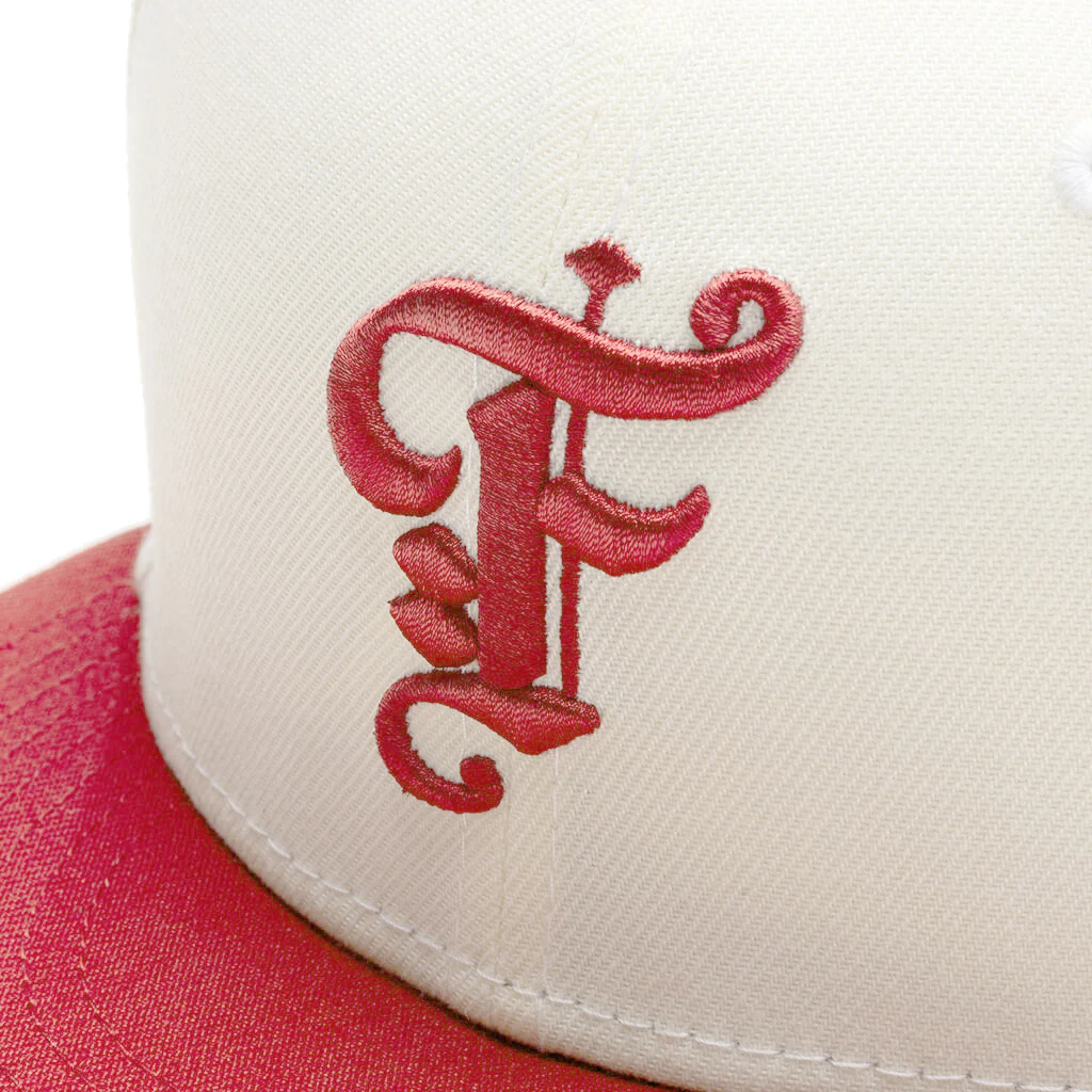 Feature x New Era OE Fitted Cap - Off-White/Pinot Red - Image 2