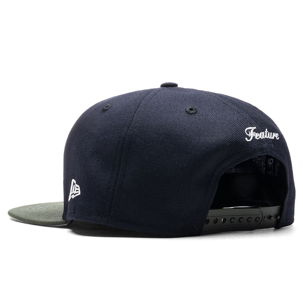 Feature x New Era Old English F Snapback - Navy/Seaweed - Image 4