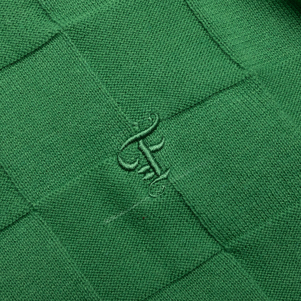 Palmer Checked L/S Sweater Polo - Augusta Green - Image 4