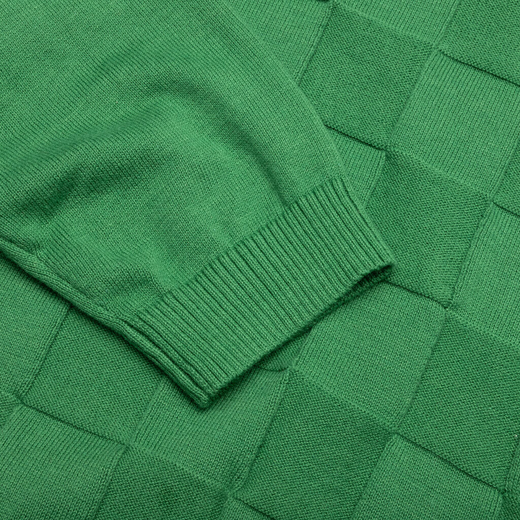 Palmer Checked L/S Sweater Polo - Augusta Green - Image 5