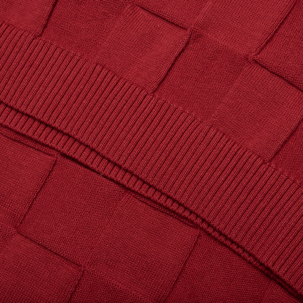 Palmer Checked L/S Sweater Polo - Sunday Red - Image 6