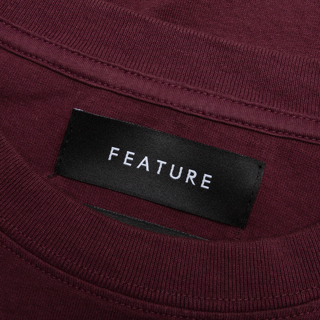 Fea-Tah Print Tee - Ox Blood Red - Image 4