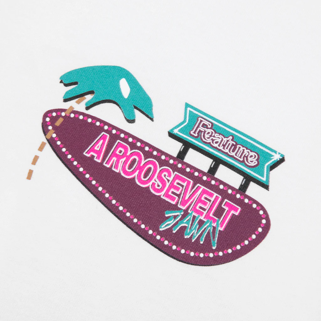 Feature x A Roosevelt Jawn Motor Inn Tee - White - Image 4