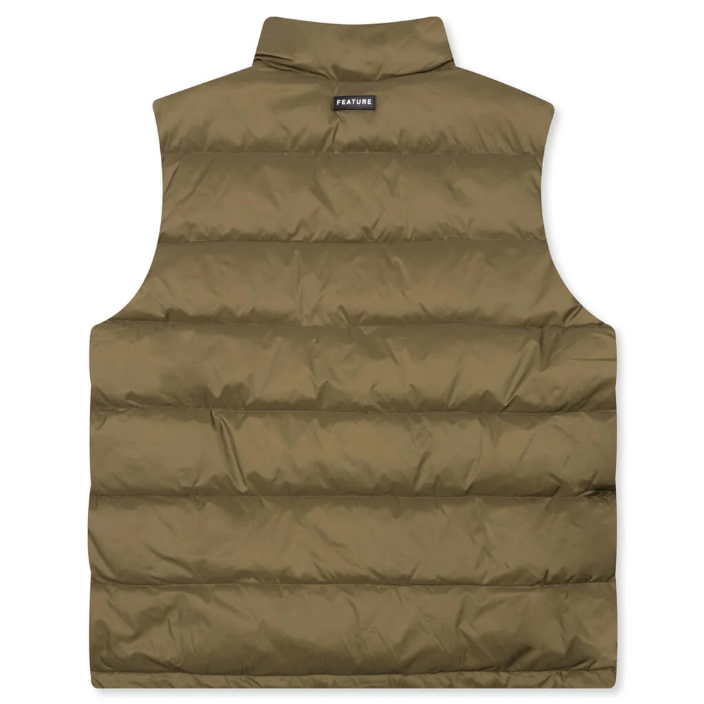 Sherman Convertible Puffer Vest - Olive - Image 2