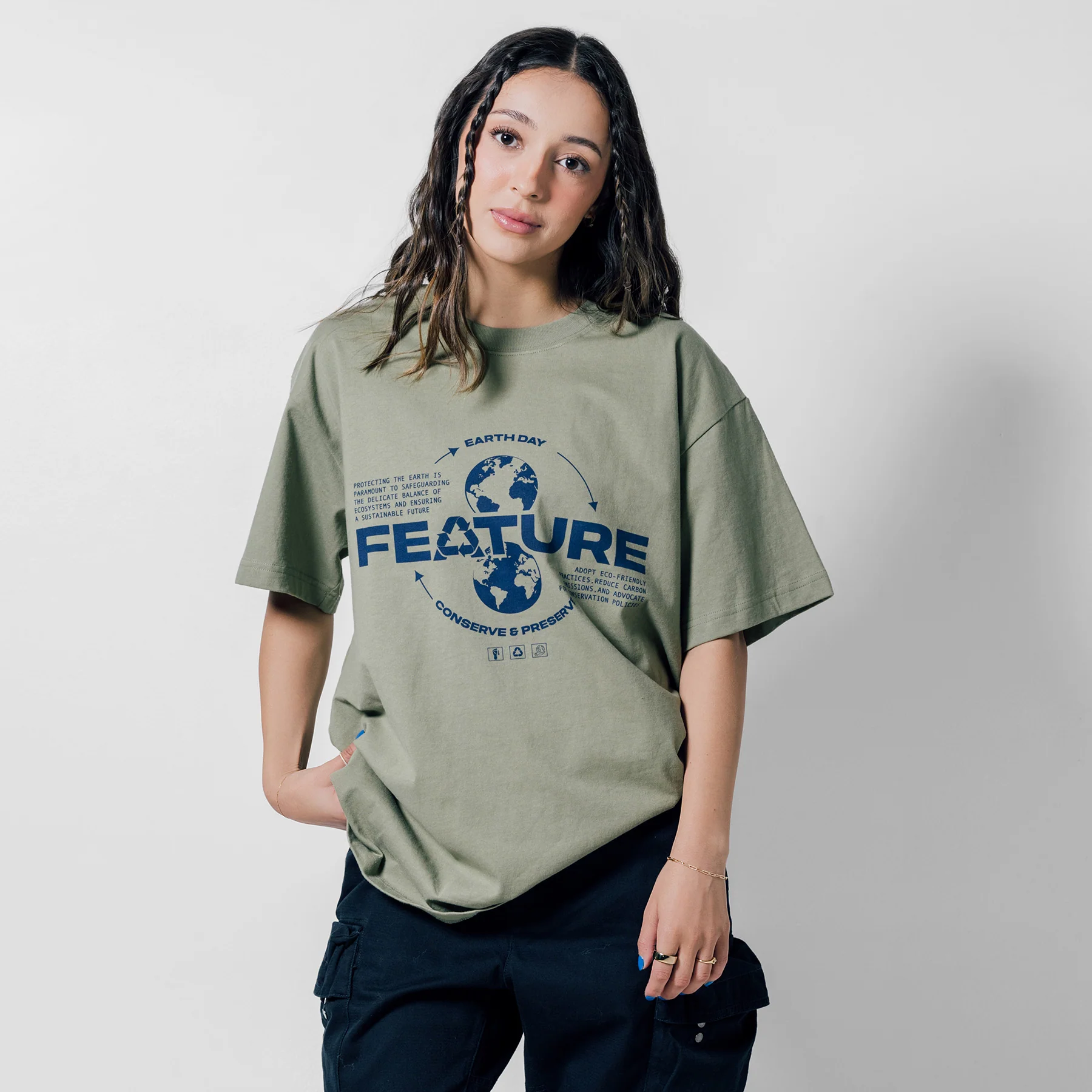 Sustained Earth Tee - Oil Green - Image 7