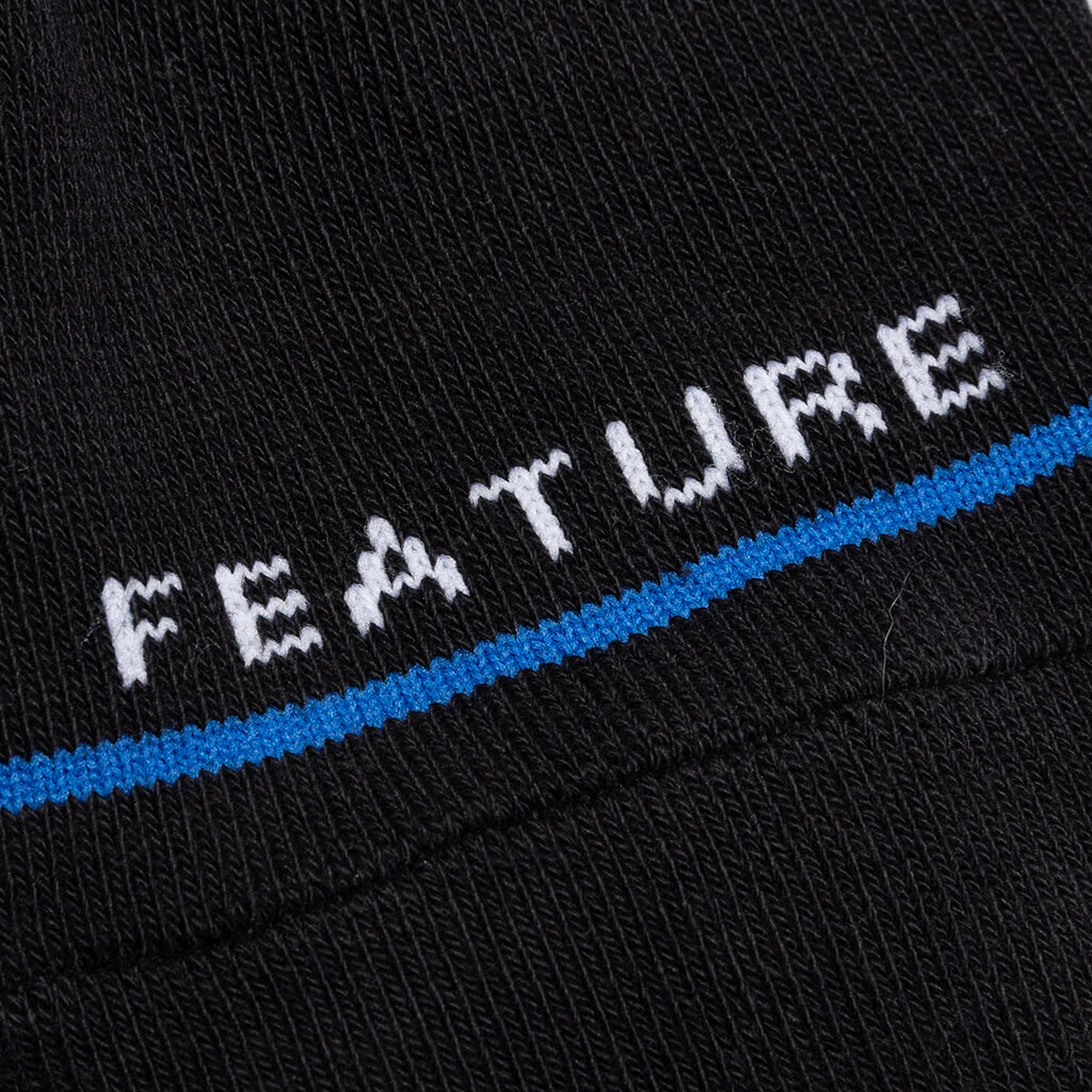 Tonal Script Crew Sock - Black - Image 3
