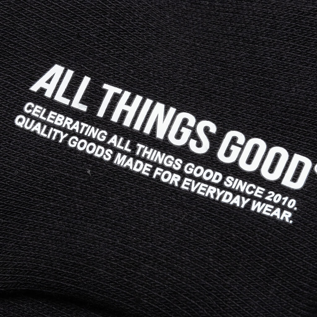 Tonal Script Crew Sock - Black - Image 4