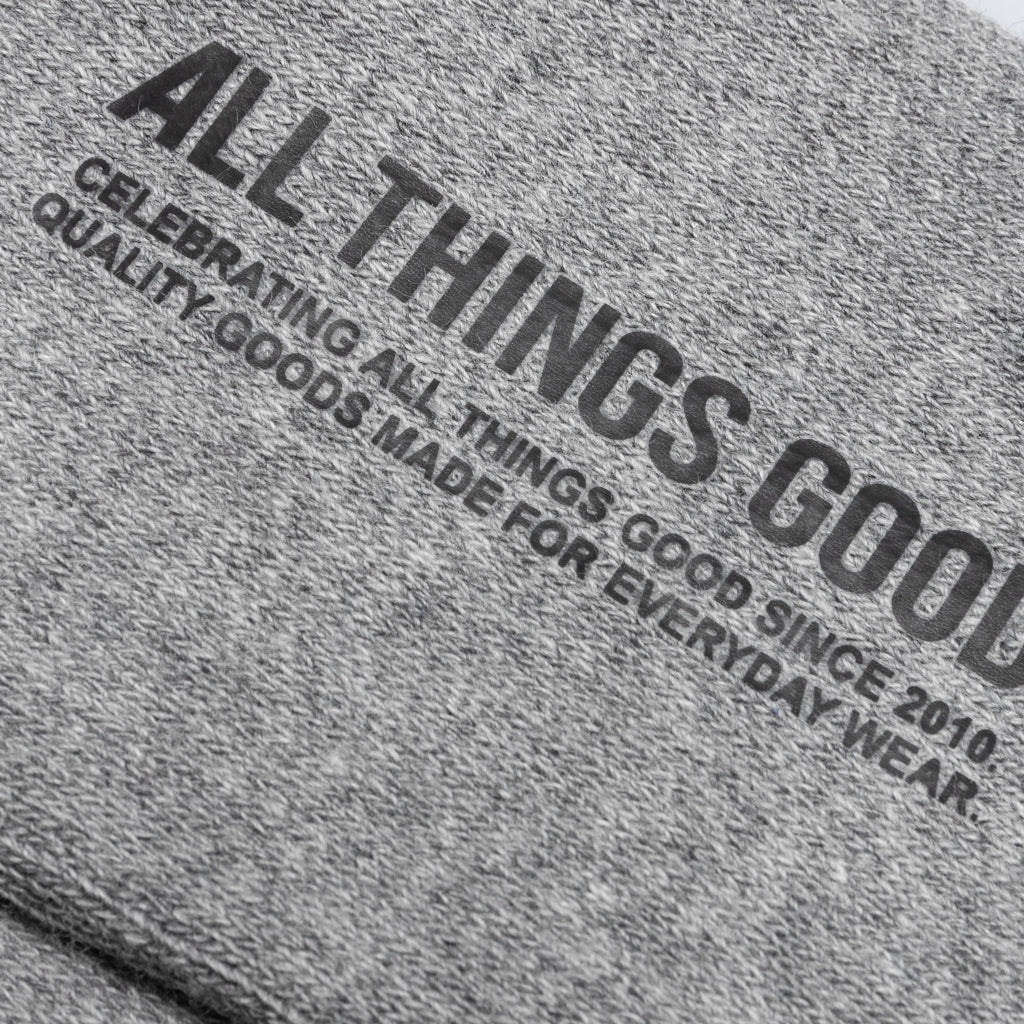 Tonal Script Crew Sock - Heather Grey (3-Pack) - Image 3