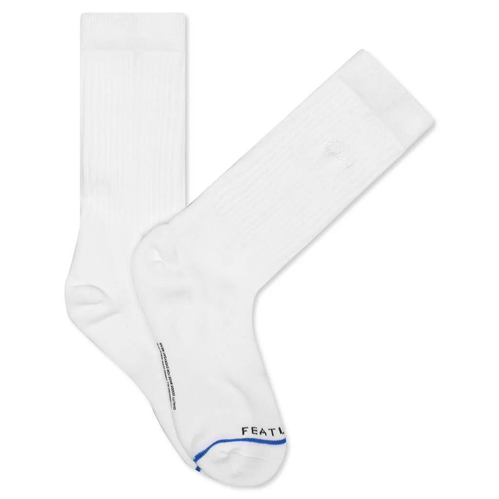Tonal Script Crew Sock - Heather Grey/Black/White (3-Pack) - Image 2