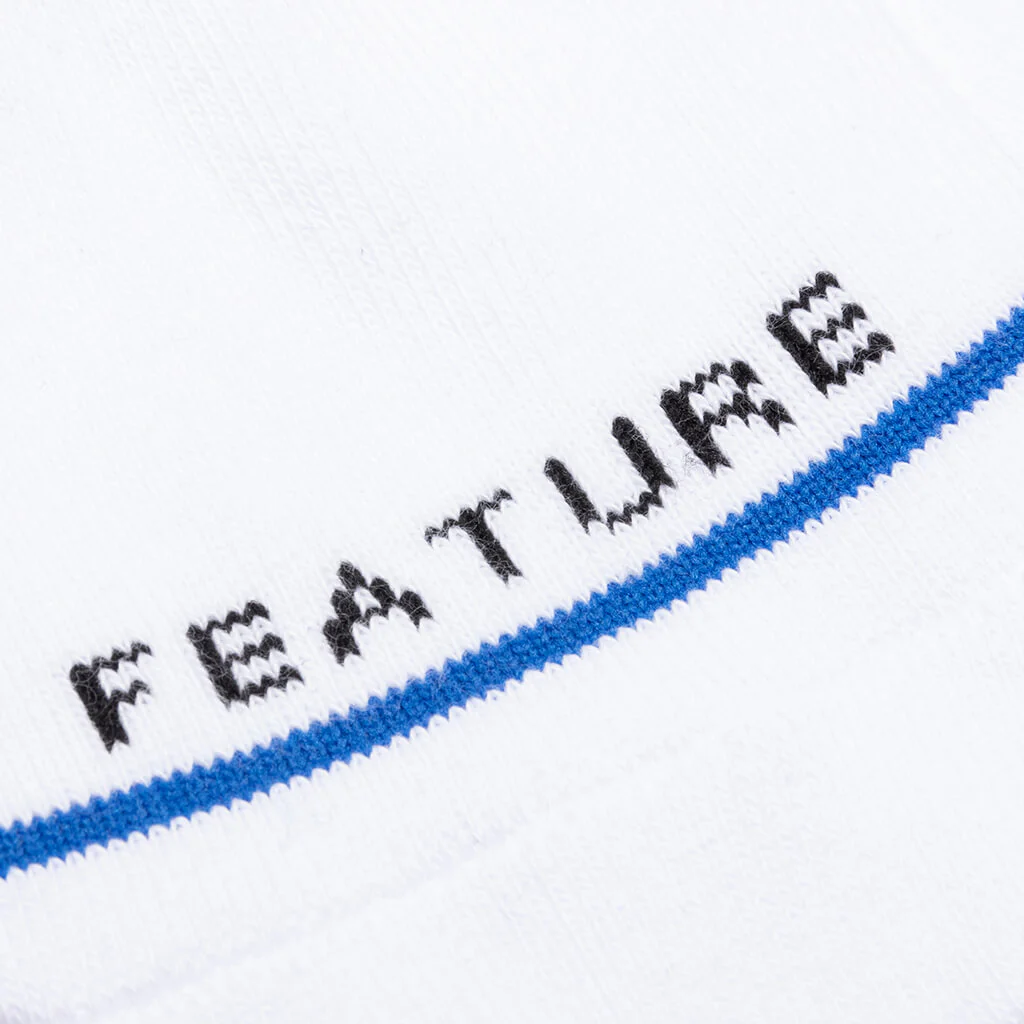Tonal Script Crew Sock - White - Image 3