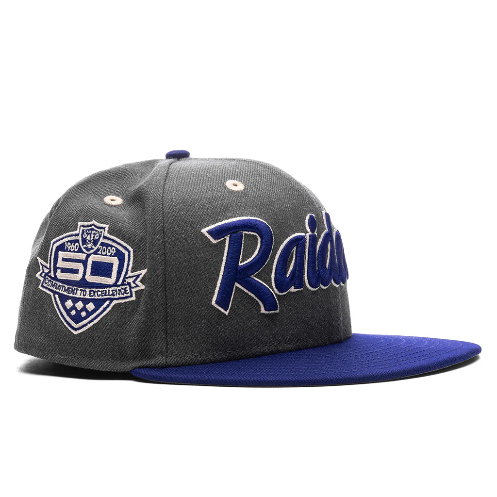 Feature x New Era 59FIFTY Fitted Las Vegas Raiders - Heather Graphite/Dark Royal - Image 2