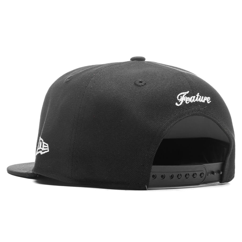 Feature x New Era Old English F Snapback Hat w/ Pin - Black - Image 4