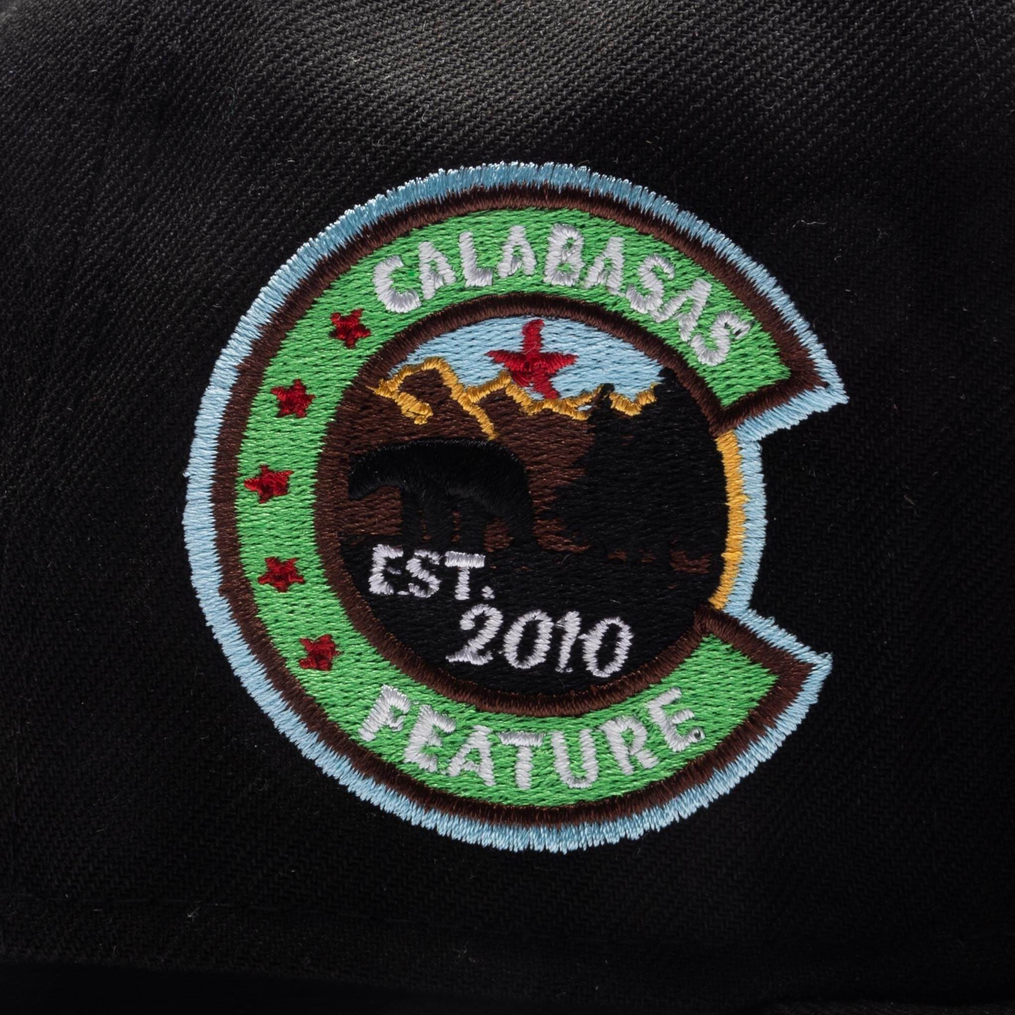 Feature x New Era Old English Calabasas Fitted - Black/Snow Grey - Image 3