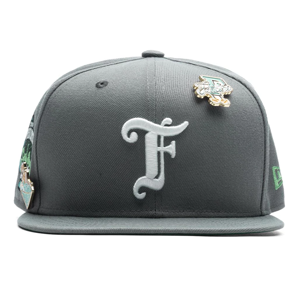 Feature x New Era Old English Las Vegas Snapback - Dark Graphite/Green