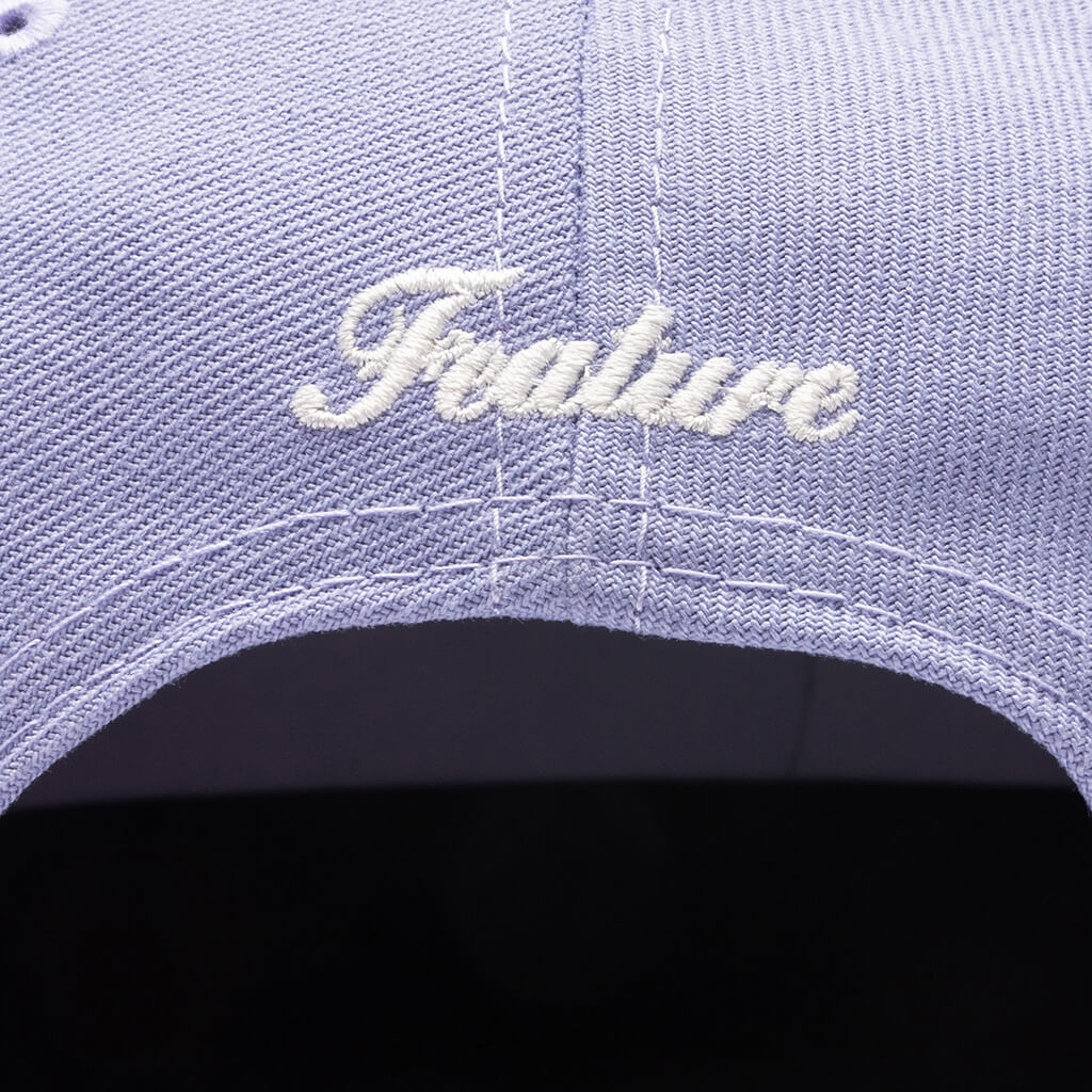 Feature x New Era Old English F Snapback Hat w/ Pin - Lavender/Night Shift Navy - Image 3