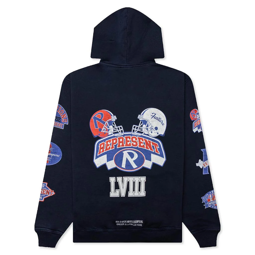 Feature x Represent Champions Hoodie - Midnight Navy - Image 2