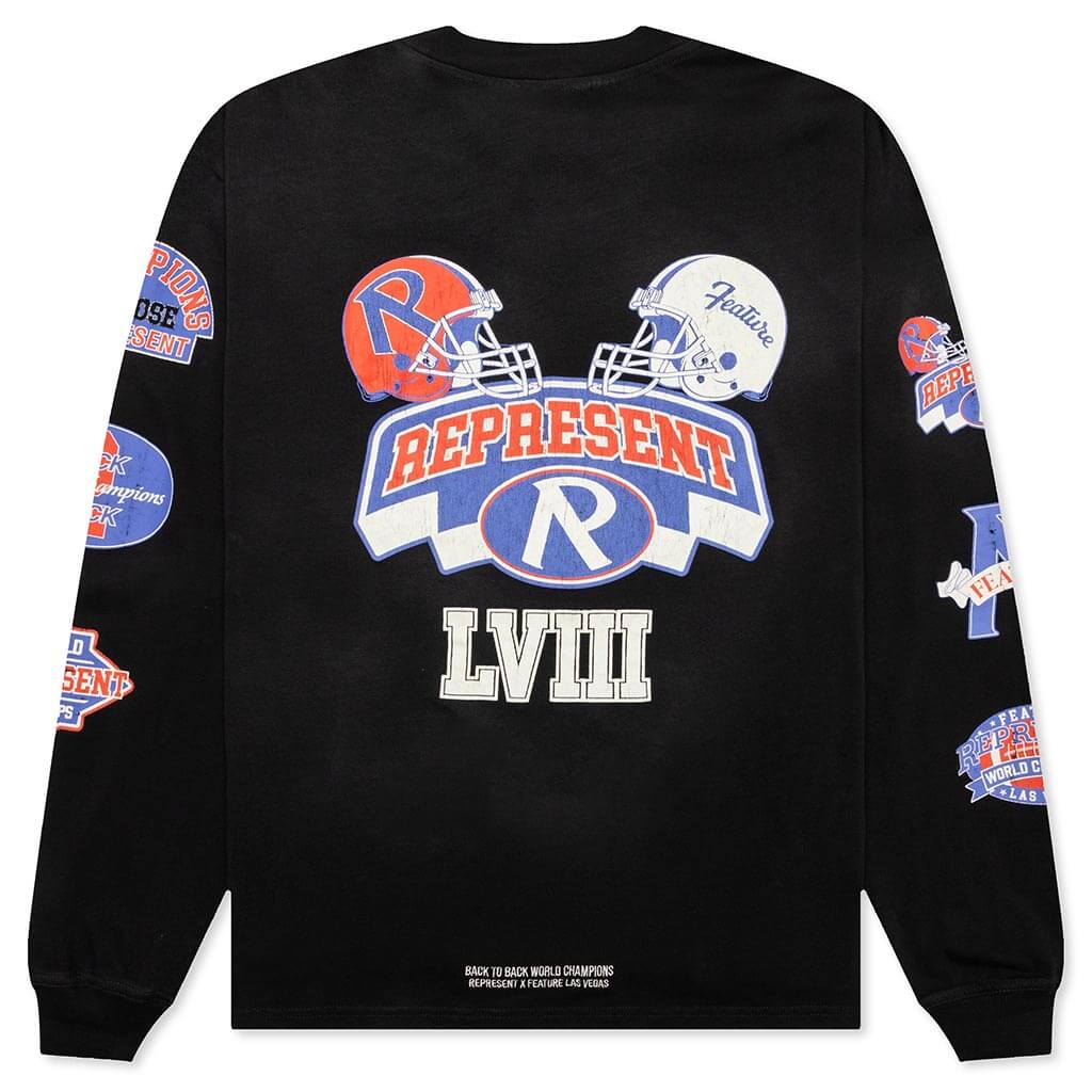Feature x Represent Champions L/S T-Shirt - Stained Black - Image 2