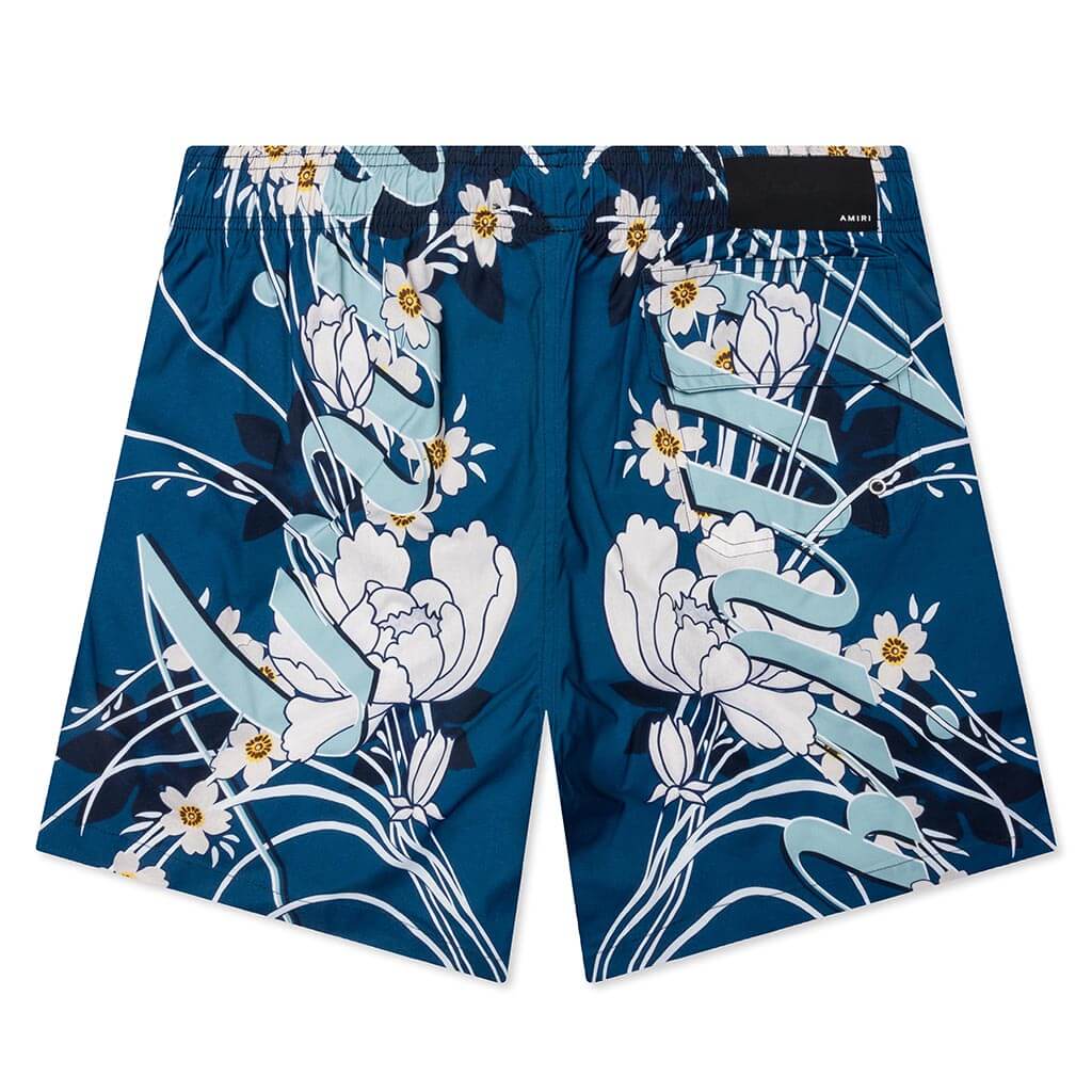 Floral Amiri Swim Trunk - Blue - Image 2