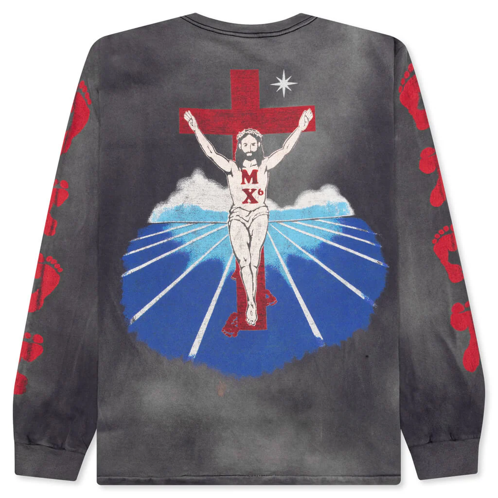 Foot Print L/S Tee - Black - Image 2