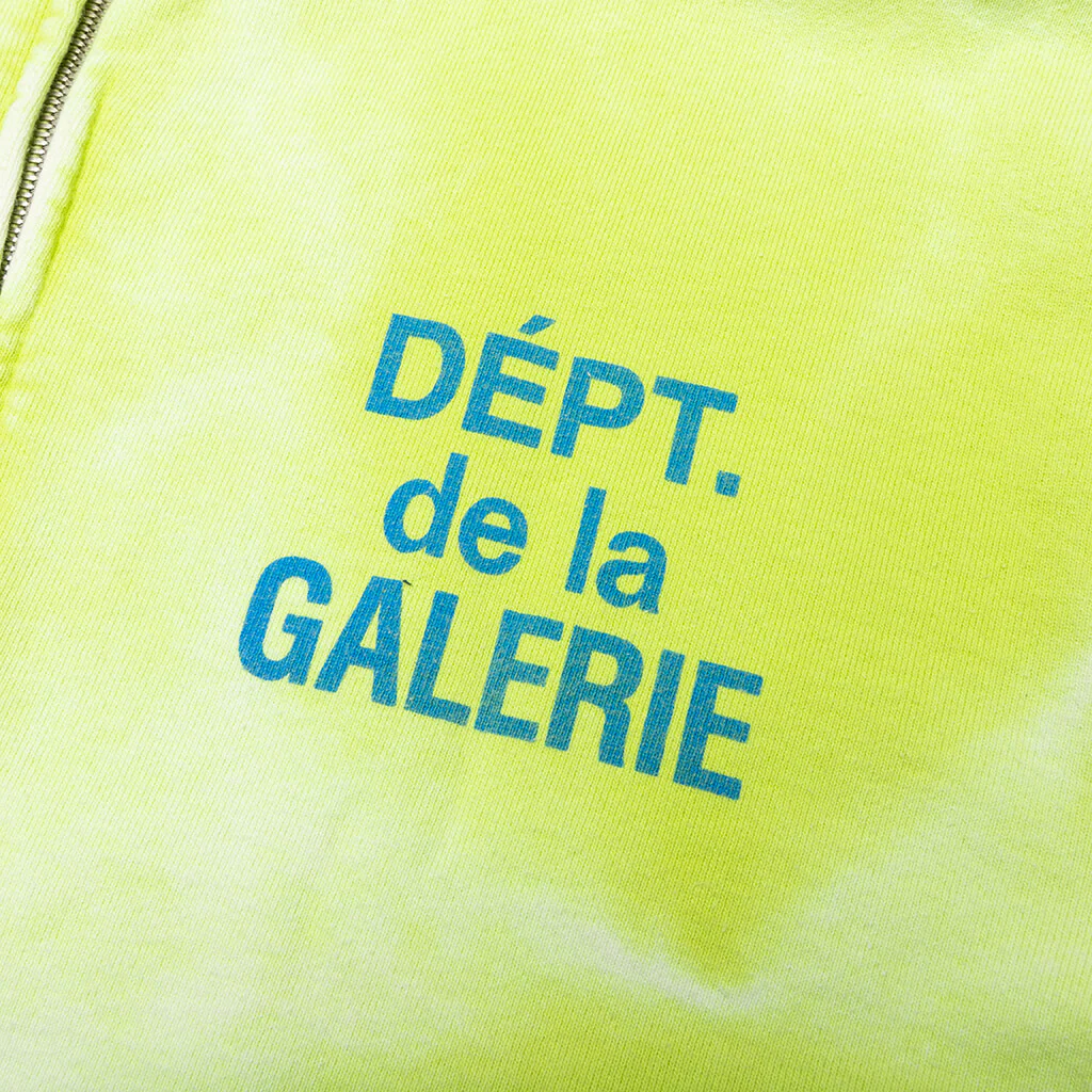 French Zip Hoodie - Lime Green - Image 4