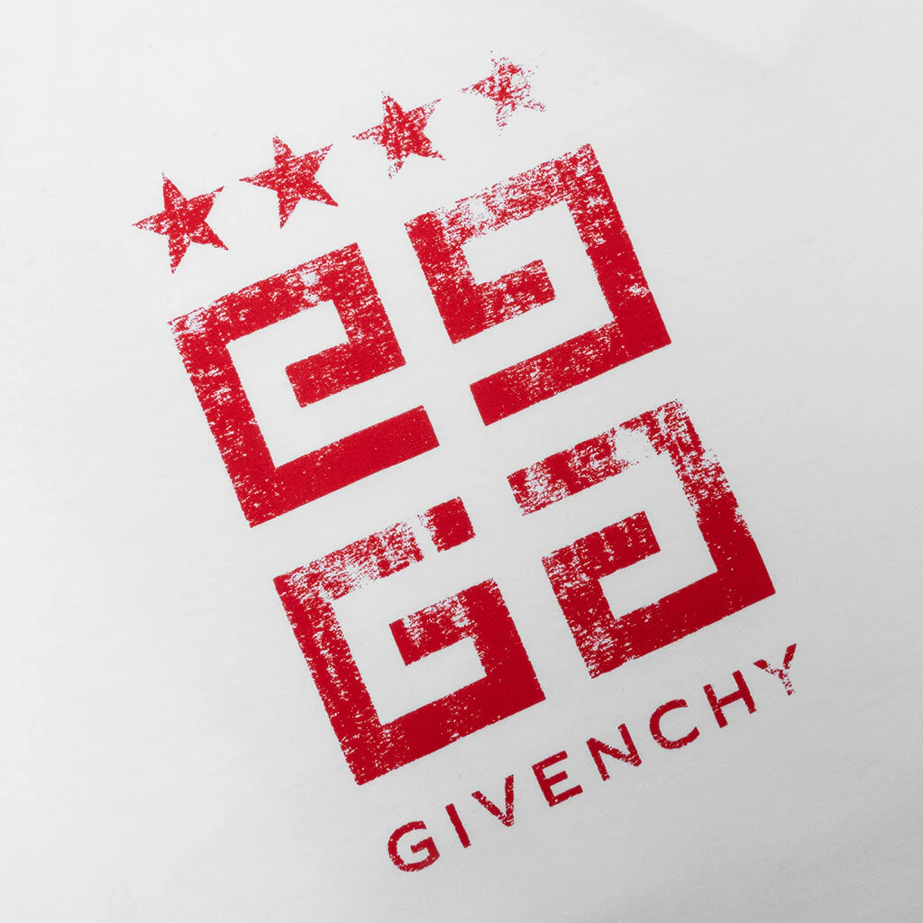 4G Stars T-Shirt - White/Red - Image 3