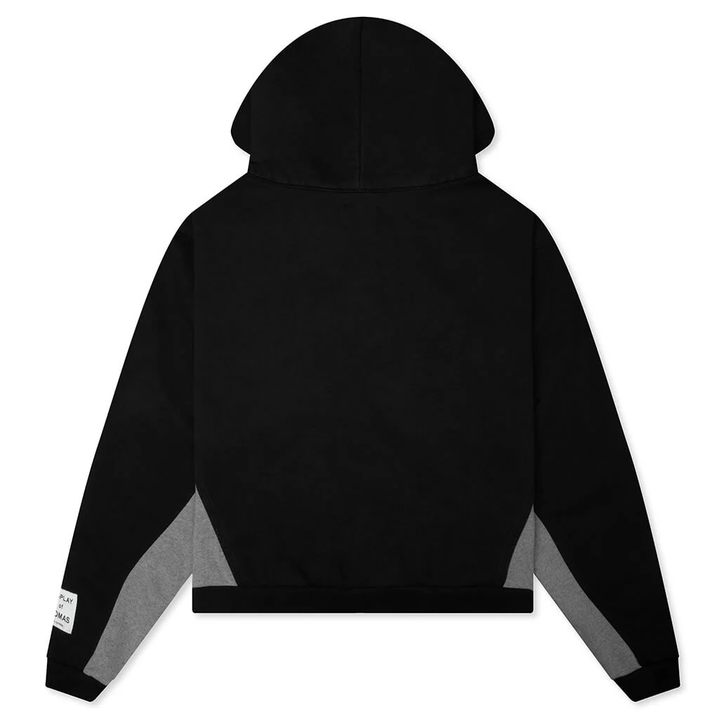 Contrast Panel Sweatshirt - Washed Black/Heather Grey - Image 2